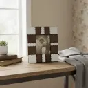 Photo Rustic Wood & Silver Metal Picture Frame - Art Deco Stud Detailing - Multi-SizeFrame