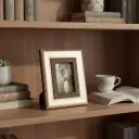 P16 Artisan Rivet Wood & Rose Copper Photo Frame - Industrial Glamour Desk Decor