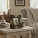 P22 Handmade Indian Distressed Wood Picture Frame with Brass Fan-Shell Motifs Photo Frame - 3 Sizes