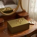Luxury Hand-Embossed Jewelry Chest a Velvet Lining