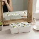 Modern Mediterranean-Inspired Wooden Storage Box – Decorative Citrus and Bird Scene with High-Gloss Finish