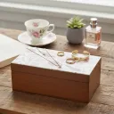 Midnight Garden Botanical Jewelry Box – Elegant Glossy Keepsake Chest with Floral & Butterfly Art