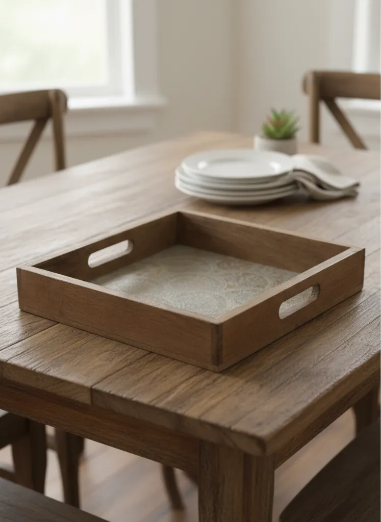 P12 Modern Indian Craftsmanship Bone Inlay Tray – Chic Vanity & Jewelry Organizer