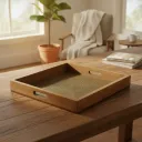 P19 Bespoke Metal Embossed Pattern Inlay Tray – Hand-Carved Artisan Wood Serving Piece