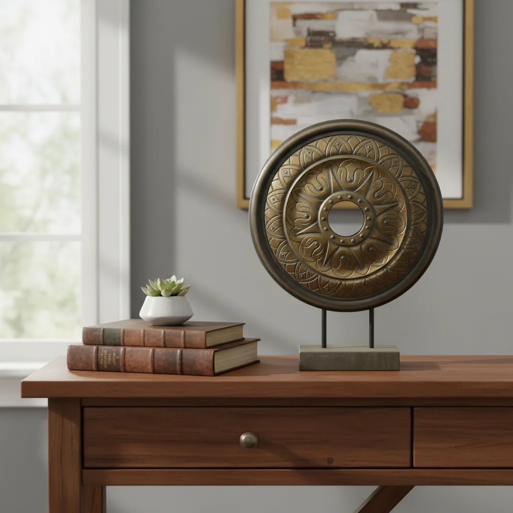 P4 Spiral Zen Tabletop Accent – Circular Focal Point Decor