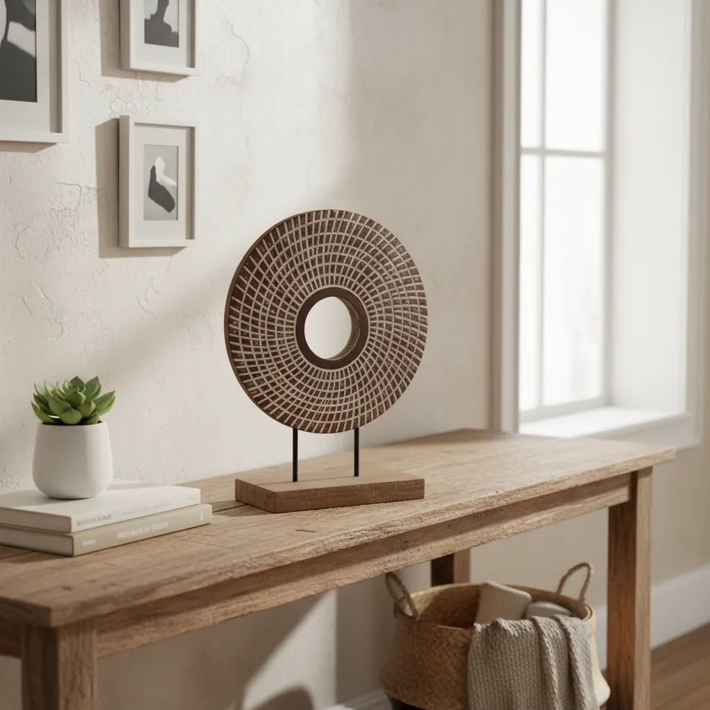 Textural Radial Totem – Contemporary Tabletop Art
