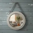 P6 Art Deco Champagne Silver Round Mirror – Corrosion-Resistant