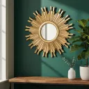 Minimalist Deep-Set Gold Shadow Box Mirror – Modern Circular Wall Art