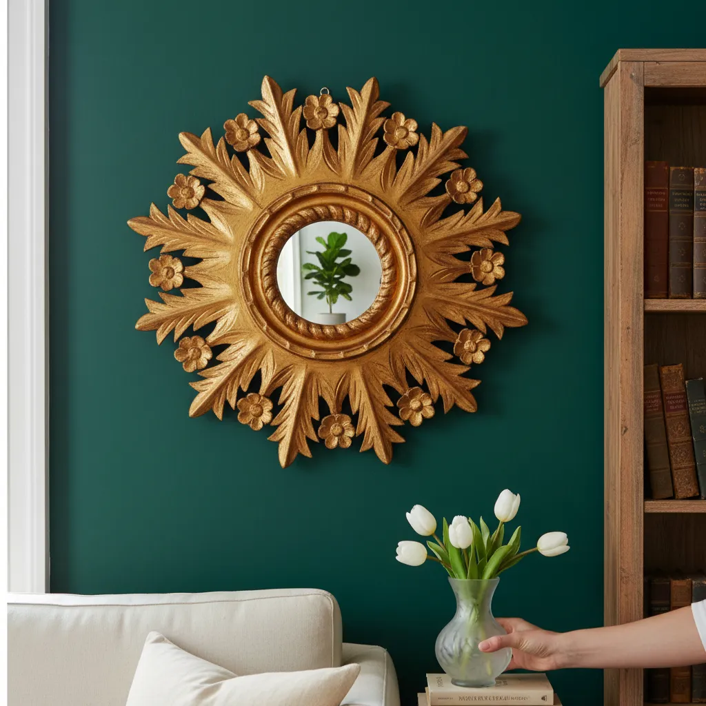 Professional Grade Brushed Gold Convex Mirror - Clarity Gold