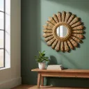 Champagne Gold Circular Mirror – Space-Saving Wall Decor