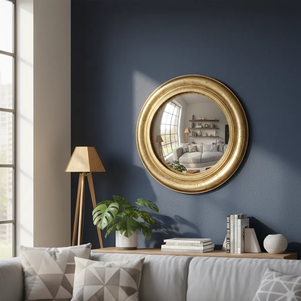 Premium 3D Layered Gold Accent Mirror – Sculptural Wall Decor