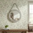 P19 Grand Scale Concentric Circle Silver Mirror – Multi-Layered Geometric Frame for Sophisticated Focal Walls