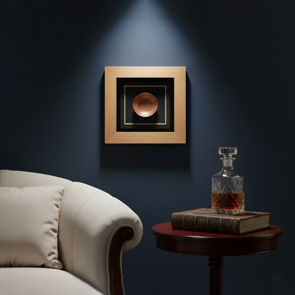 P3 Premium Wood Shadow Box Wall Art - 14x14 Metallic Home Decor