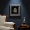 P5 Premium Wooden Shadow Box with Silver Floral Metal Embellishments & 3D Handcrafted Artwork