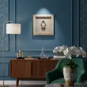 P10 Traditional Metal Face 3D Shadow Box Wall Decor – 12" Square Natural Wood