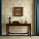 P15 Hand-Carved Wooden Textile Block Wall Art in 14"x14" Teak Wood Shadow Box Frame