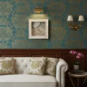 P19 Vintage-Inspired Shabby Chic Memory Box | Distressed White Frame with Damask Interior