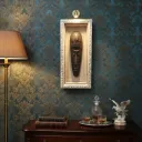 P20 Framed West African Style Bronze/Face Mask – Decorative Shadow Box Wall Art