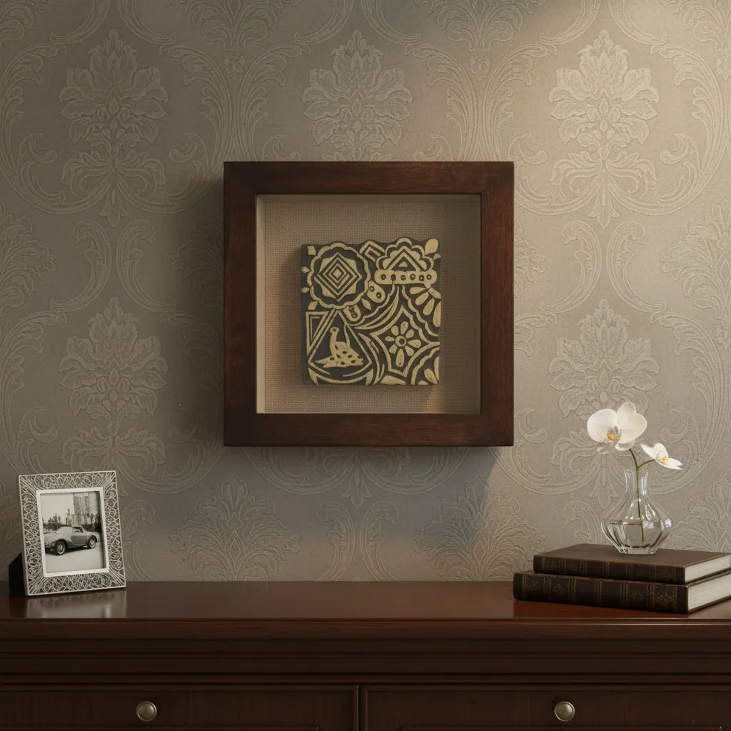 Minimalist 3D Floating Frame Wall Decor for Home Office, Mantel, or Buffet Table Accents