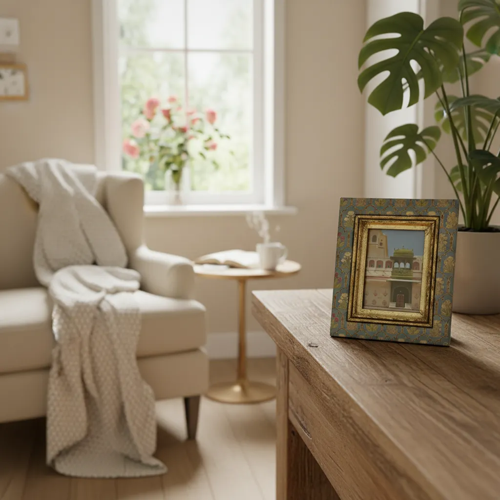 P25 MDF Metal Embossed Islamic Wall & Table Decor – Al-Masjid An-Nabawi Traditional Miniature (4 * 6inch)