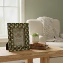 Orchid & Ivory: Hand-Inlaid Geometric Artisan Picture Frame