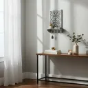 Distressed Wood Decorative Display Shelf with Hooks