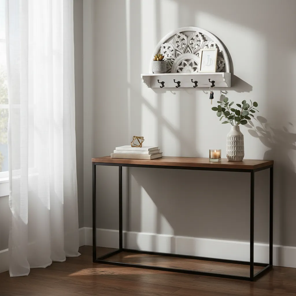 Hand-Carved Mandala Floating Wall Shelf Collection