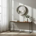 Hand-Carved Mandala Floating Wall Shelf & Entryway Organizer