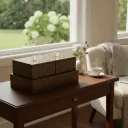 P3 Luxury Metal Embossed Storage Box with Crystal Knob – Tea Bags Box