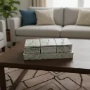 P7 Elegant Embossed Floral Multi-Layer Organizer Box – Two-Tier Stackable Storage with Crystal-Style Knobs