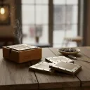 P1 Handcrafted Mango Wood & Metal Coasters with Brass Rivet Accents (Set of 4)