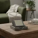 P17 Artisanal Square Wood & Brass Coasters with and Storage Box