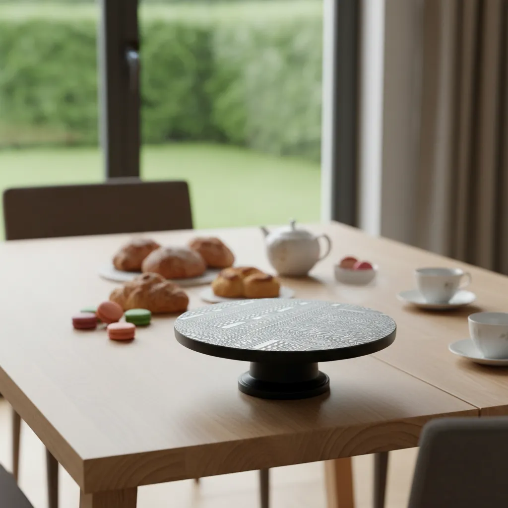 P13 Premium Engraved Anodized Aluminum Patterned Cake & Display Stand