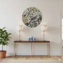 Handcrafted Enamel Floral Bird Medallion - Premium Wooden Wall Decor