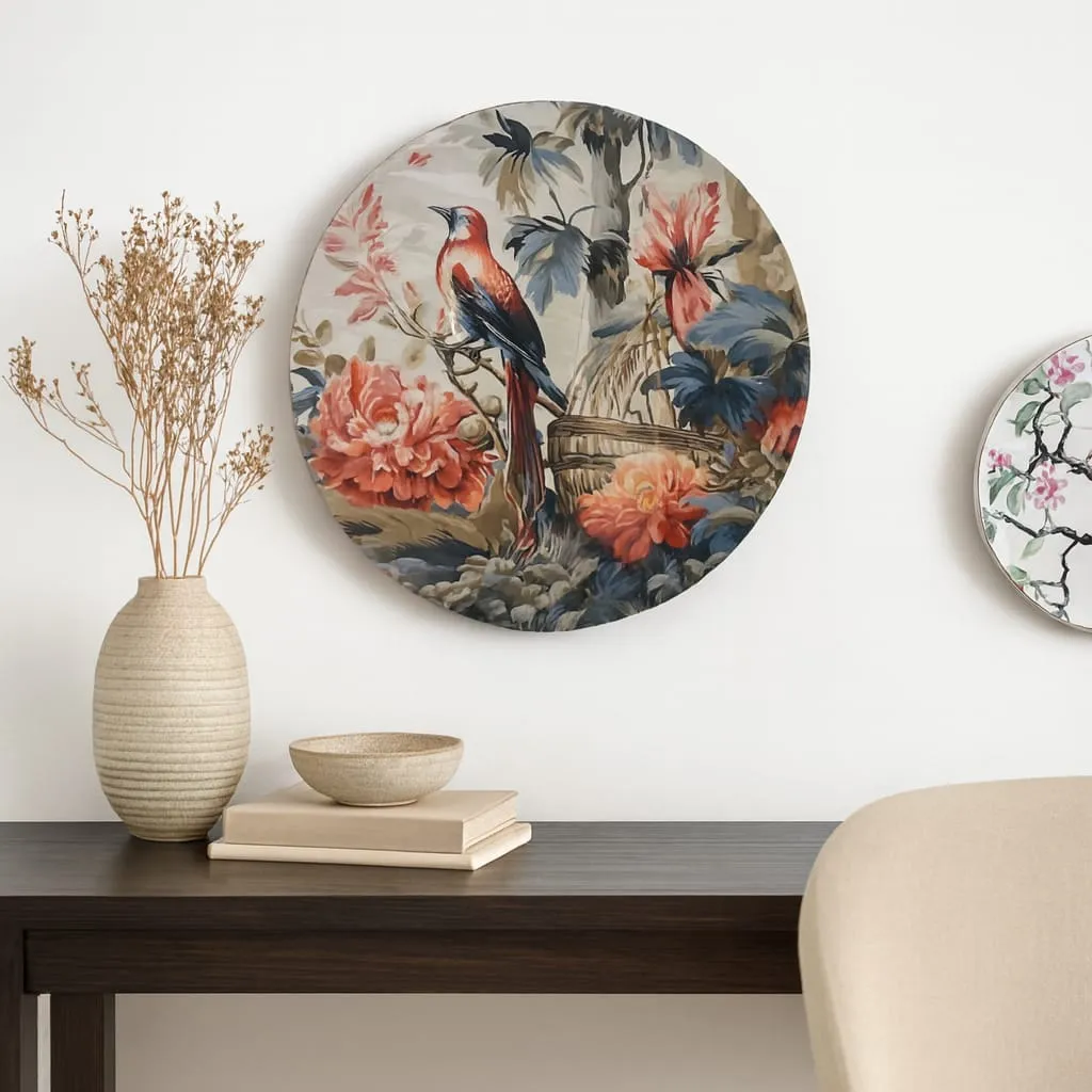 P3 Whimsical Lemon Grove & Hummingbird Lustrous Enamel Wooden Wall Art (10inch)