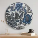 Lustrous Enamel Botanical Bird Circular Wall Art with Vibrant Decal Insert