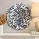 Lustrous Enamel Chinoiserie Songbird and Peony Premium Wooden Wall Medallion