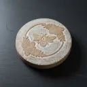 P5 The Honeycomb Caddy: Handcrafted 8x8 Wooden Trivet and Riser with Bee & Laurel Motif