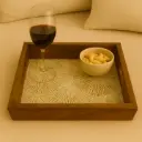 Organic Radial Pattern Wooden Serving Tray