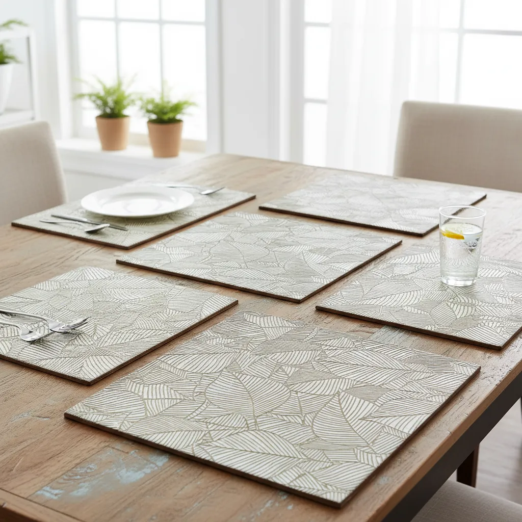 Modern Botanical Textured Single Placemat 6mm Thickness (16*12)