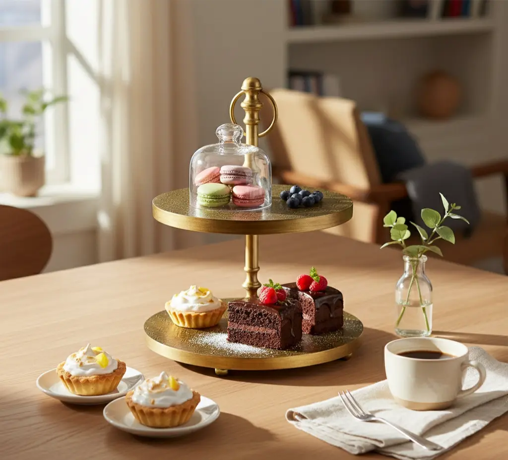 P13 Two-Tiered Decorative Serving Stand