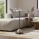 P11 Luxe Home Designs Marble Pedestal End Table-Modern Accent Table