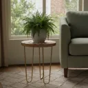 P6 Modern Round Nesting Plant Stand with Hand-Painted Artwork, Robust Wood Surface