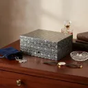 P1 MDF Embossed Design Handcrafted Wooden Jewelry Box with Intricate Mandala