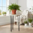 P29 Vintage Bird & Botanical Nesting Side Table – Stable Metal Tripod Plant Display