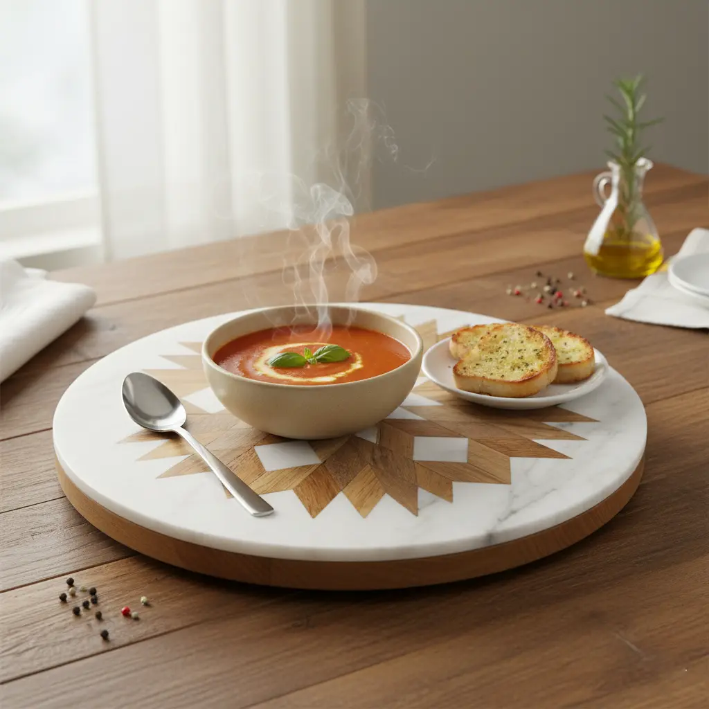 Decorative MDF Rotating Organizer | Stylish Table Centerpiece & Countertop Storage
