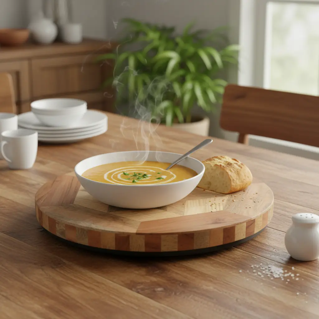 P14 Premium MDF Wooden Inlay Lazy Susan  (14inch(D))