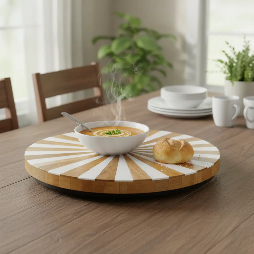 Eye-Catching Radial Design Lazy Susan Turntable (14inch(D))