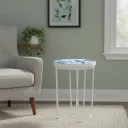 P12 Modern Abstract Enamel Top Tripod Stool – Space-Saving Accent Side Table