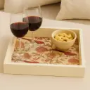 P31 Elegant Botanical Bird Decorative Wooden Serving Tray